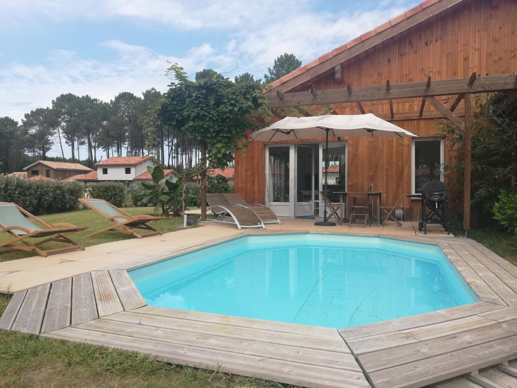 Maison moderne proche lac et plage Léon Extérieur photo